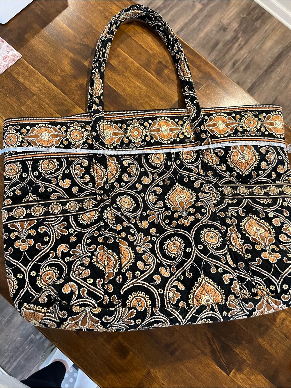 Vera Bradley Vintage Cafe Latte (retired) XL Tote - Picture 6 of 8